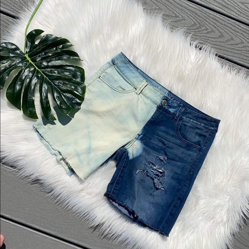 American Eagle bleach-dye distressed shorts
